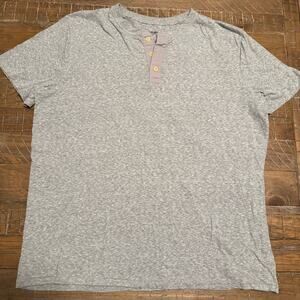 Goodfellow & Co Heather Gray Henley T-Shirt XL Short Sleeve Minimalist Casual